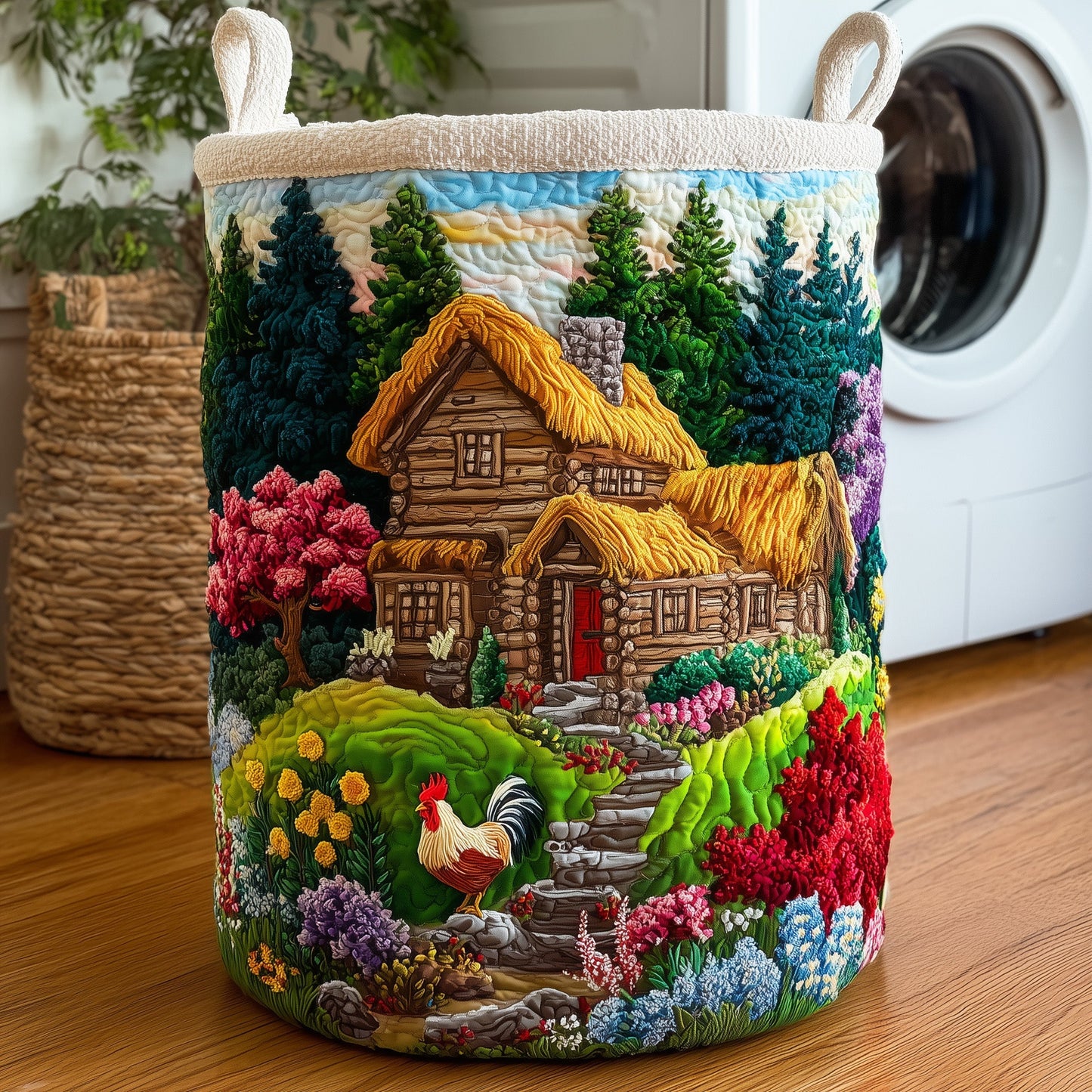 Farmlife Quilted Laundry Basket GFTOTG175