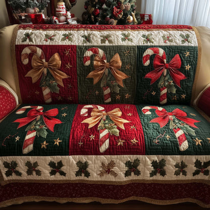 Candy Cane Quilted Sofa Cover GFTOTG1751
