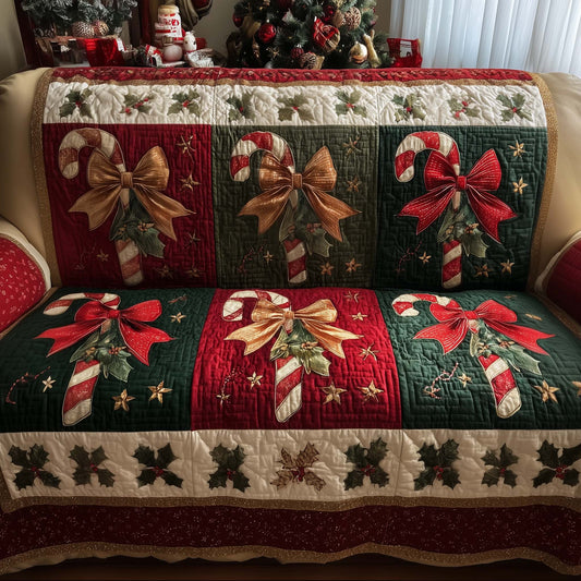Candy Cane Quilted Sofa Cover GFTOTG1751