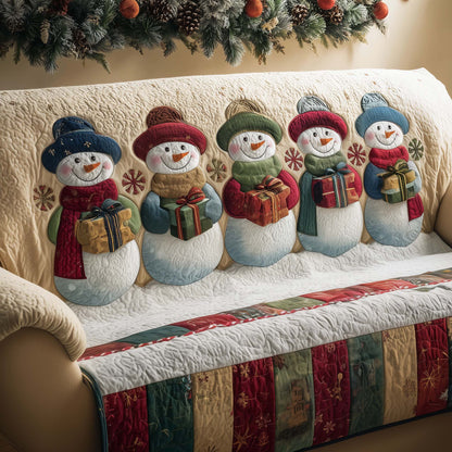 Jolly Snowman Quilted Sofa Cover GFTOTG1753