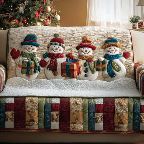 Jolly Snowman Quilted Sofa Cover GFTOTG1754