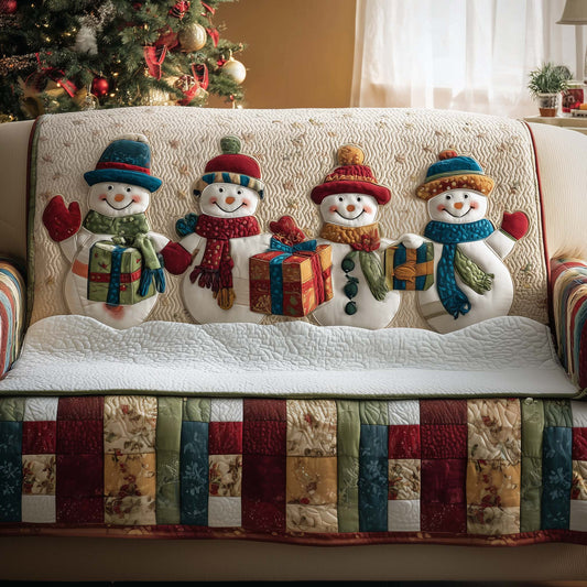 Jolly Snowman Quilted Sofa Cover GFTOTG1754