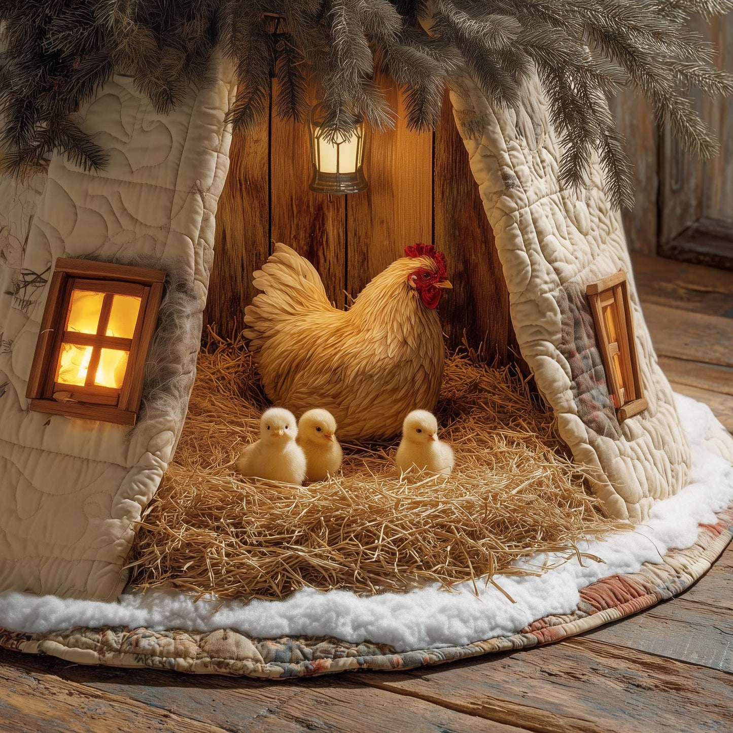 Chicken Coop Quilted Tree Skirt GFTOTG1761