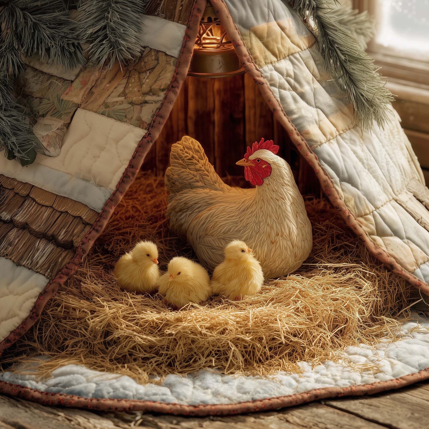 Chicken Coop Quilted Tree Skirt GFTOTG1762