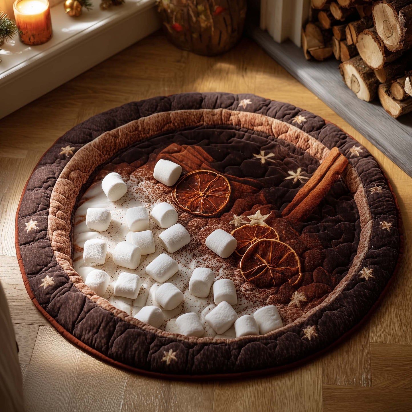 Hot Chocolate Quilted Round Mat GFTOTG1792