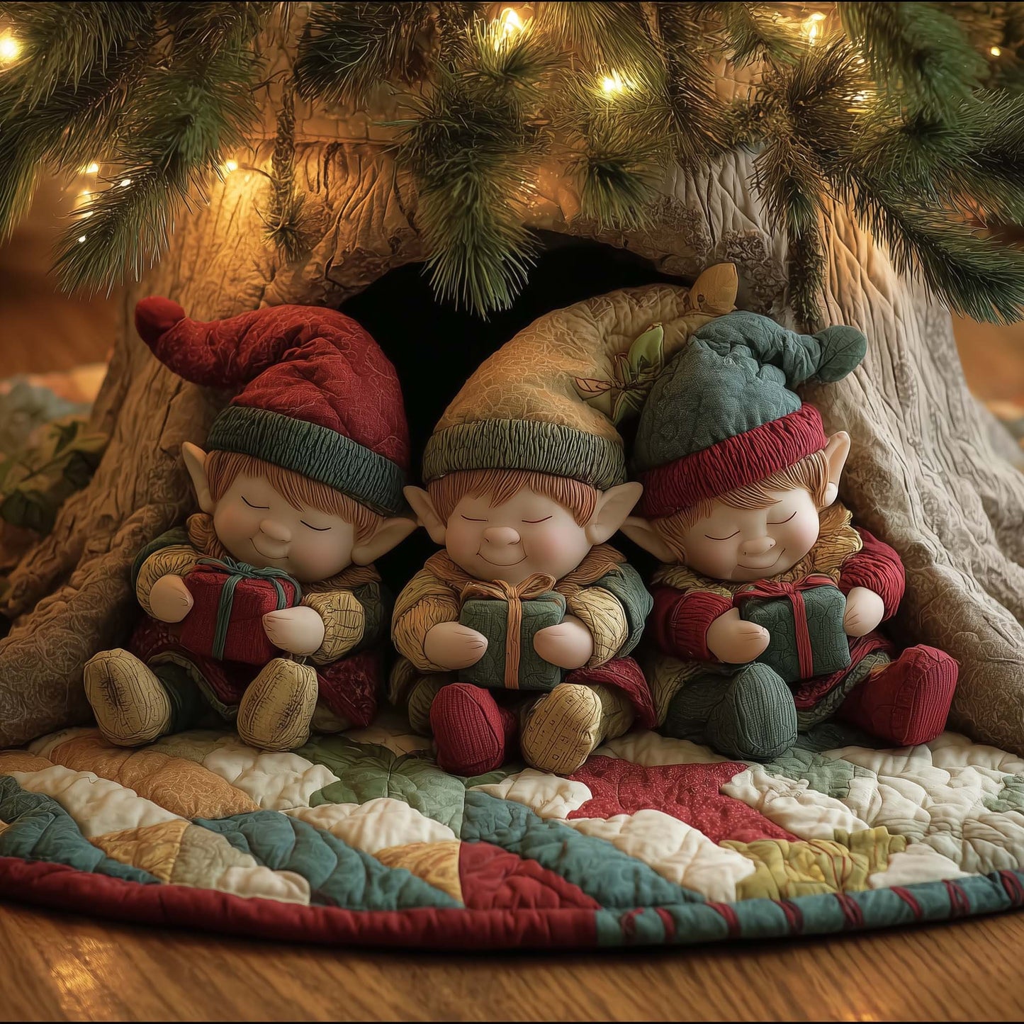 Funky Elf Quilted Tree Skirt GFTOTG1800