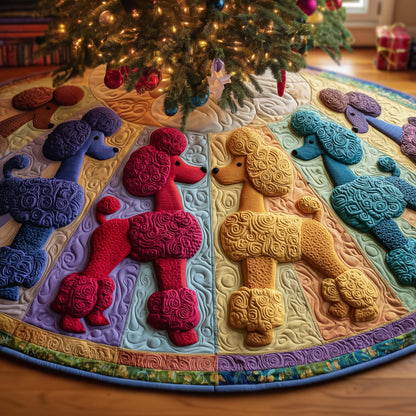 Whimsical Poodle Quilted Tree Skirt GFTOTG1843