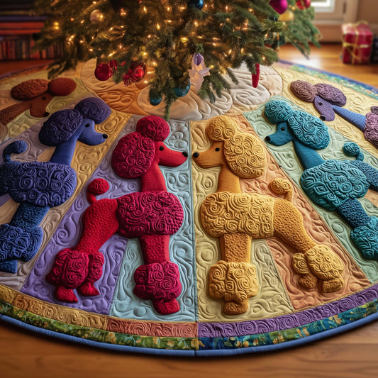 Whimsical Poodle Quilted Tree Skirt GFTOTG1843