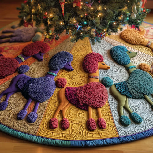 Whimsical Poodle Quilted Tree Skirt GFTOTG1844