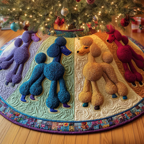 Whimsical Poodle Quilted Tree Skirt GFTOTG1845