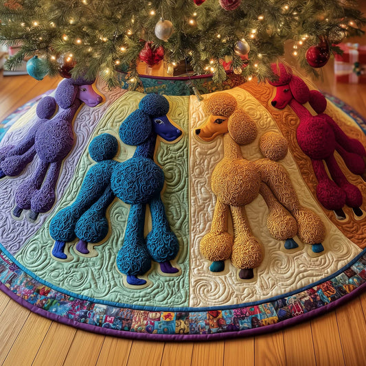Whimsical Poodle Quilted Tree Skirt GFTOTG1845