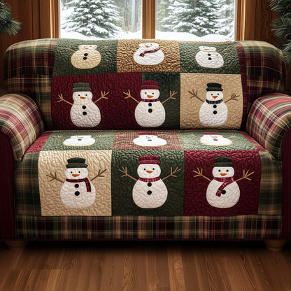 Festive Snowmen Quilted Sofa Cover GFTOTG1854