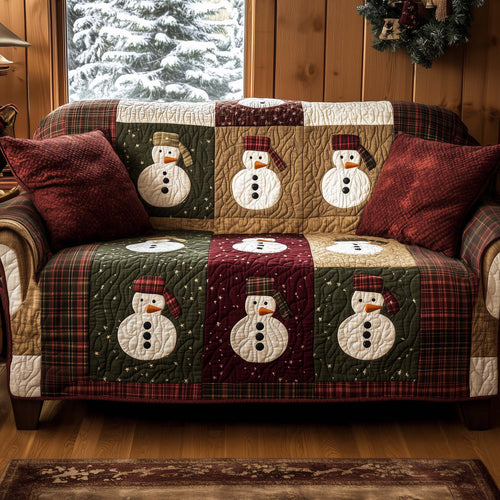Festive Snowmen Quilted Sofa Cover GFTOTG1858