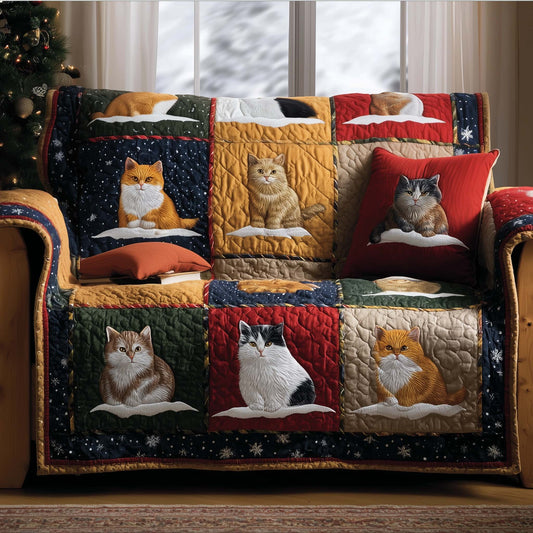 Whimsical Cats Quilted Sofa Cover GFTOTG1865
