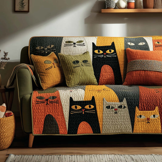 Whimsical Cats Quilted Sofa Cover GFTOTG1866