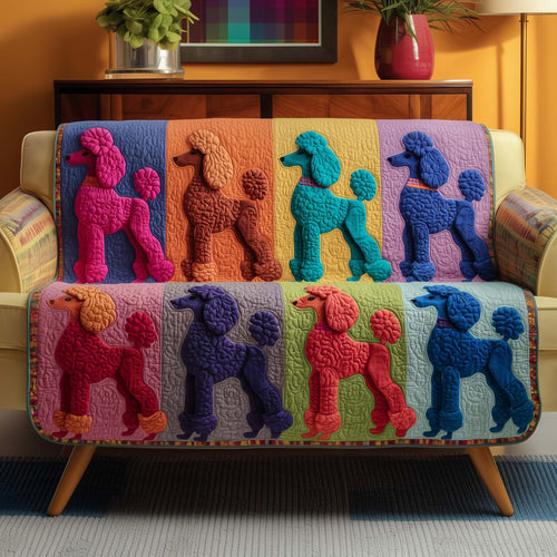 Whimsical Poodle Quilted Sofa Cover GFTOTG1870