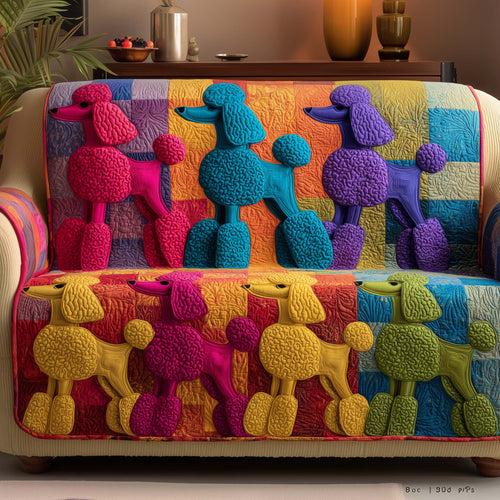 Whimsical Poodle Quilted Sofa Cover GFTOTG1871