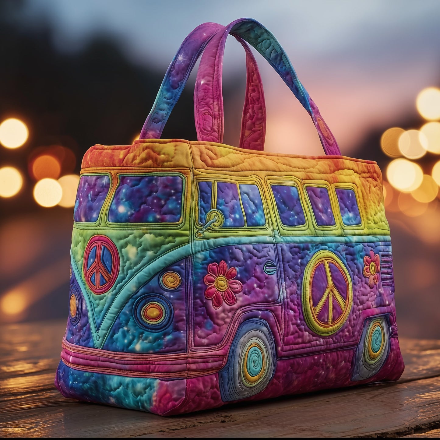 Hippie Journey Quilted Tote Bag GFTOTG189