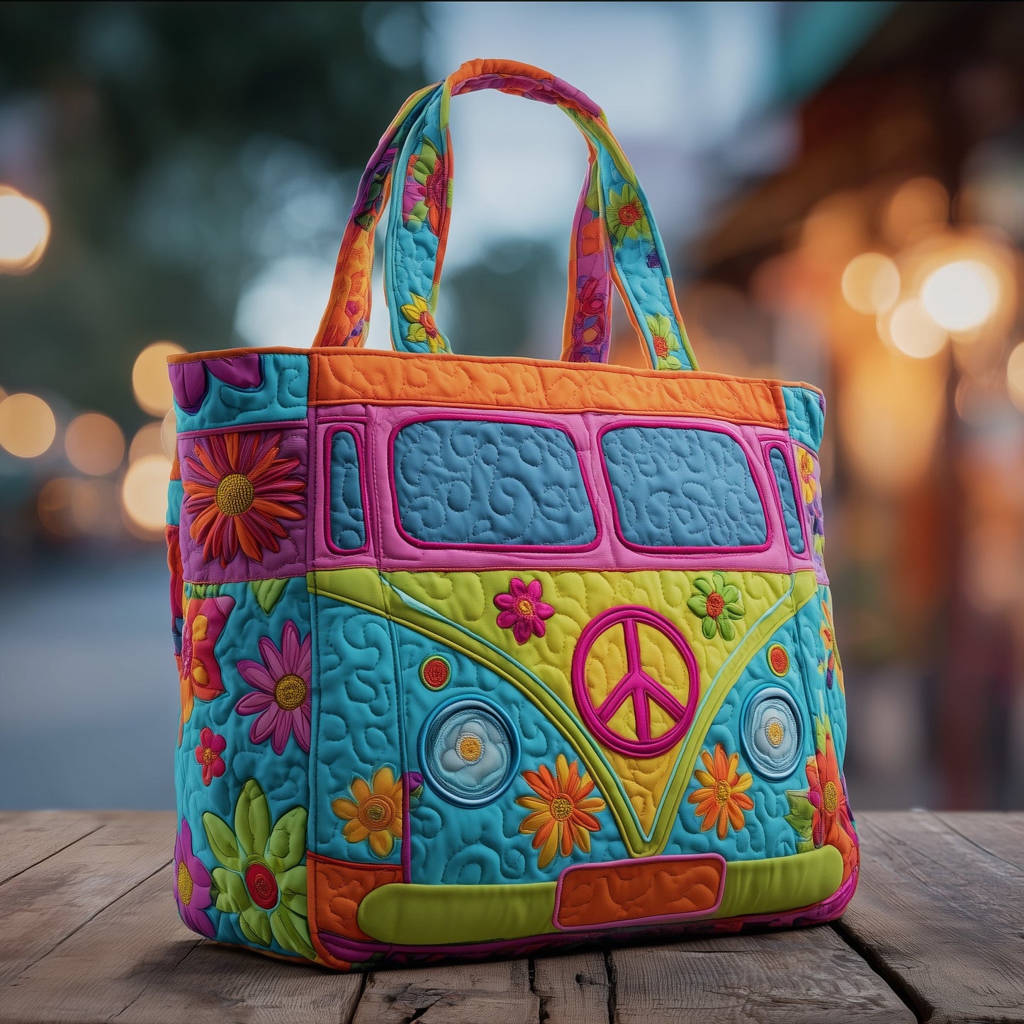Hippie Journey Quilted Tote Bag GFTOTG190