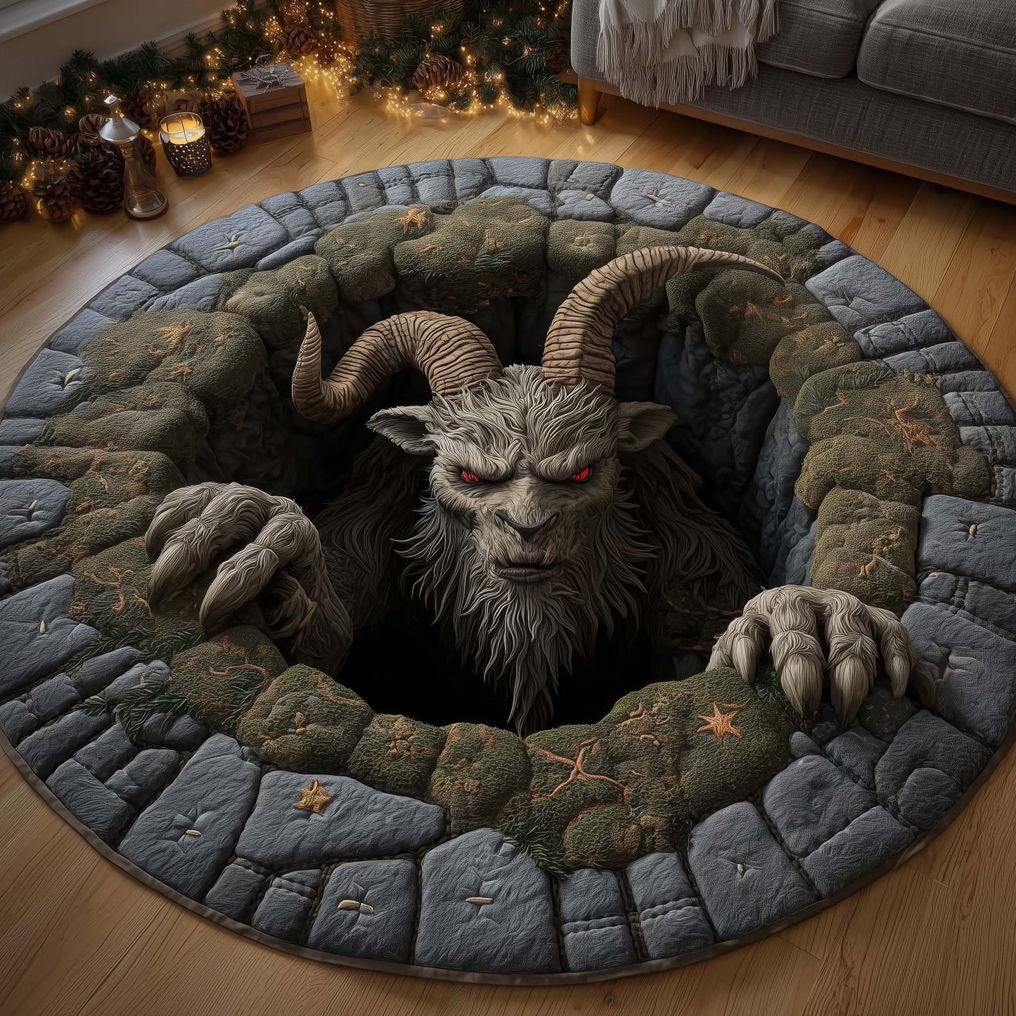 Sinister Claus Quilted Round Mat GFTOTG1937