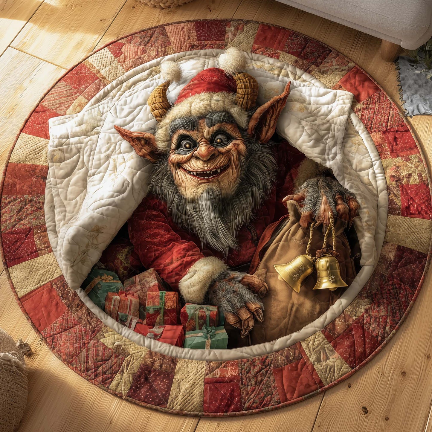 Sinister Claus Quilted Round Mat GFTOTG1939