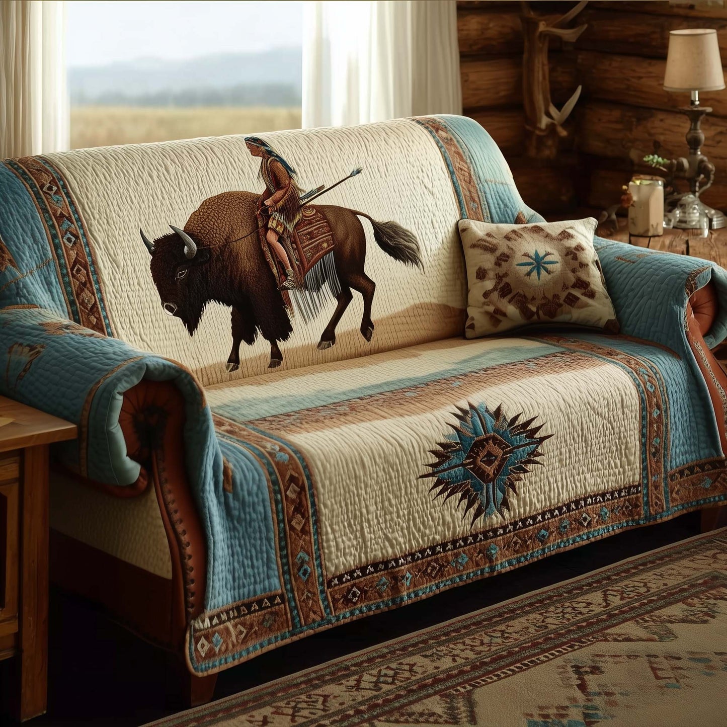 Majestic Bison Quilted Sofa Cover GFTOTG1950