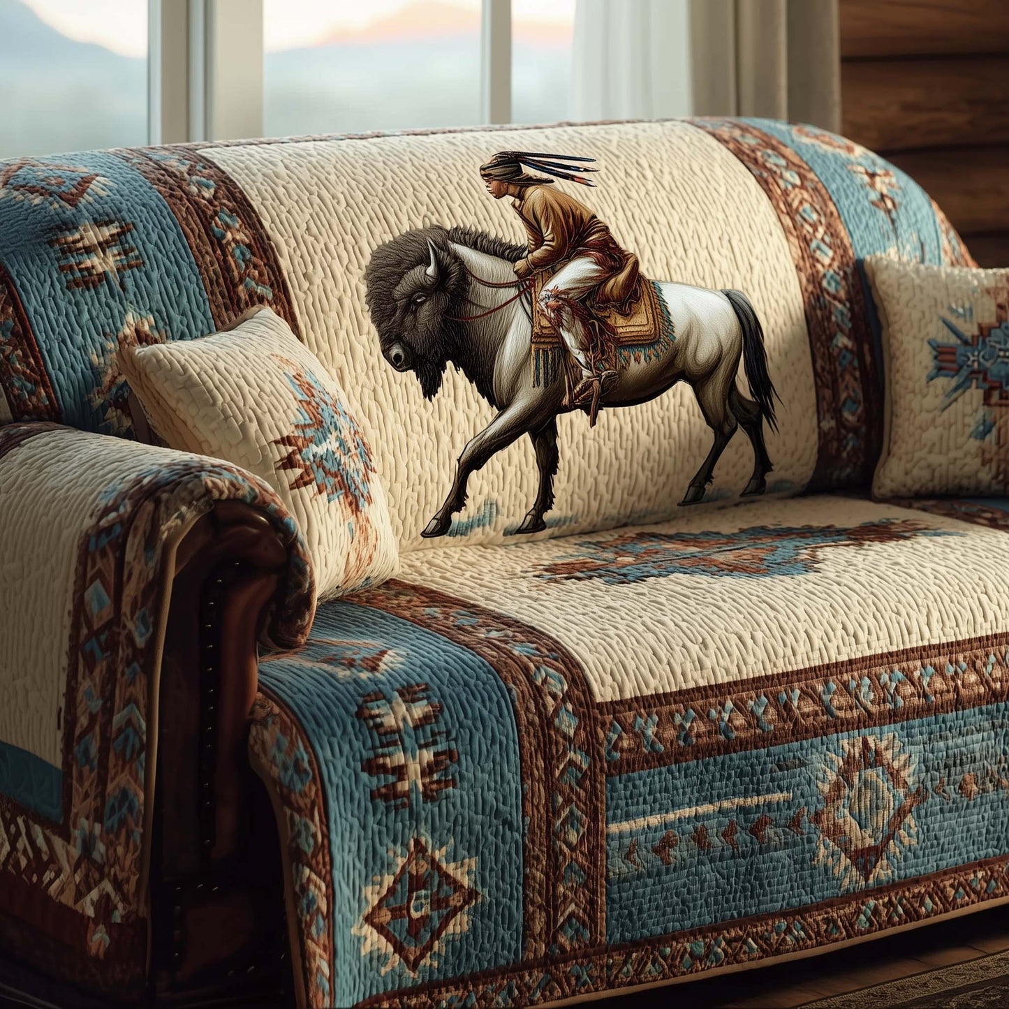Majestic Bison Quilted Sofa Cover GFTOTG1951