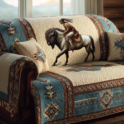 Majestic Bison Quilted Sofa Cover GFTOTG1951
