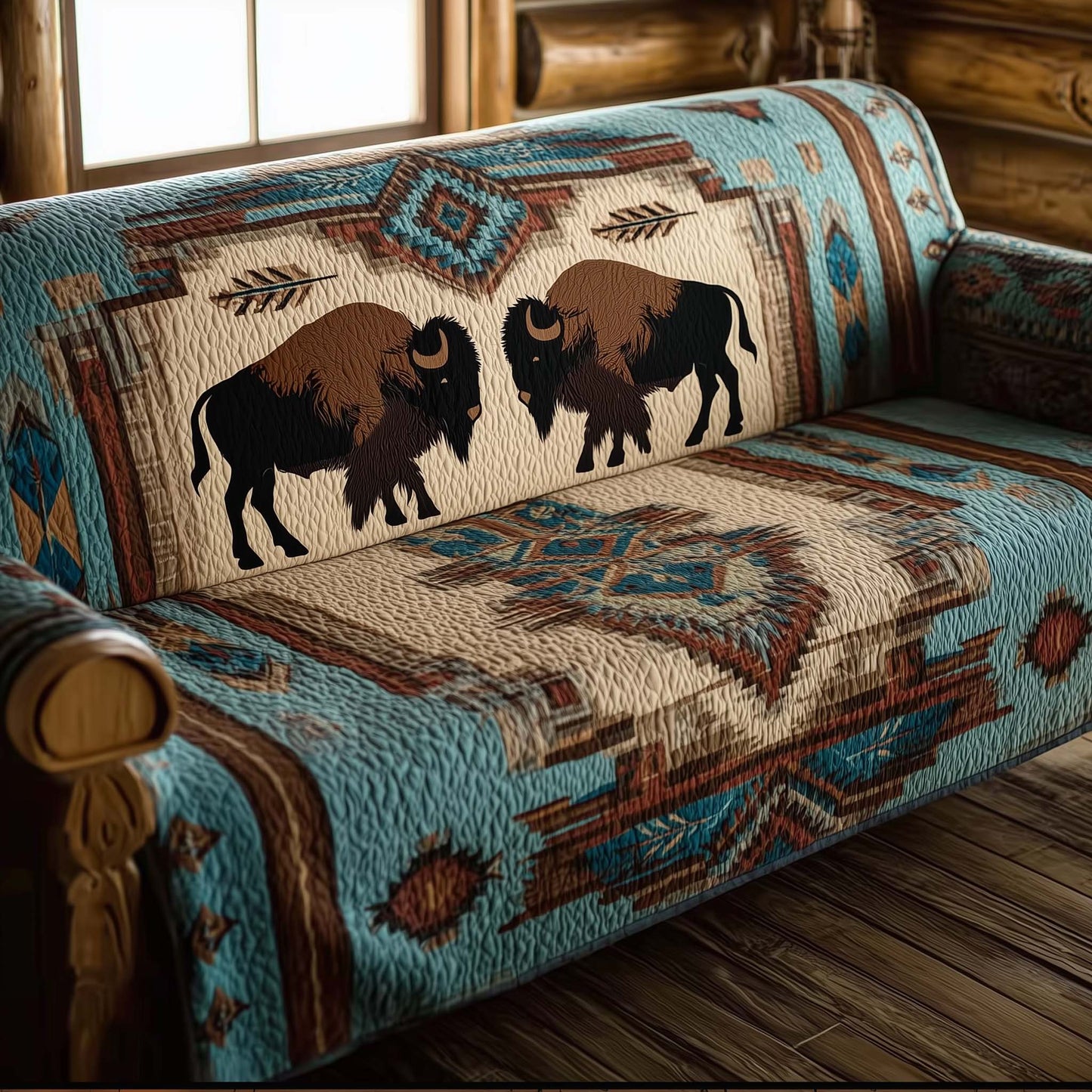 Majestic Bison Quilted Sofa Cover GFTOTG1952