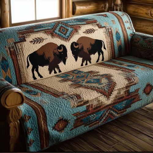 Majestic Bison Quilted Sofa Cover GFTOTG1952