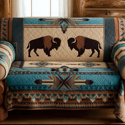 Majestic Bison Quilted Sofa Cover GFTOTG1953