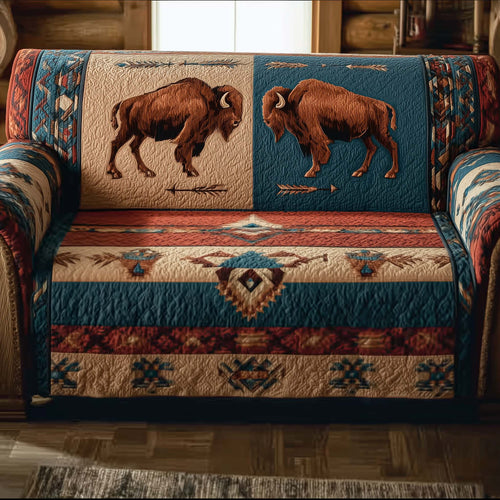 Majestic Bison Quilted Sofa Cover GFTOTG1954