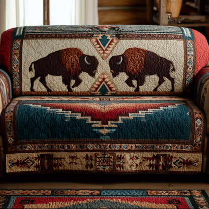 Majestic Bison Quilted Sofa Cover GFTOTG1955