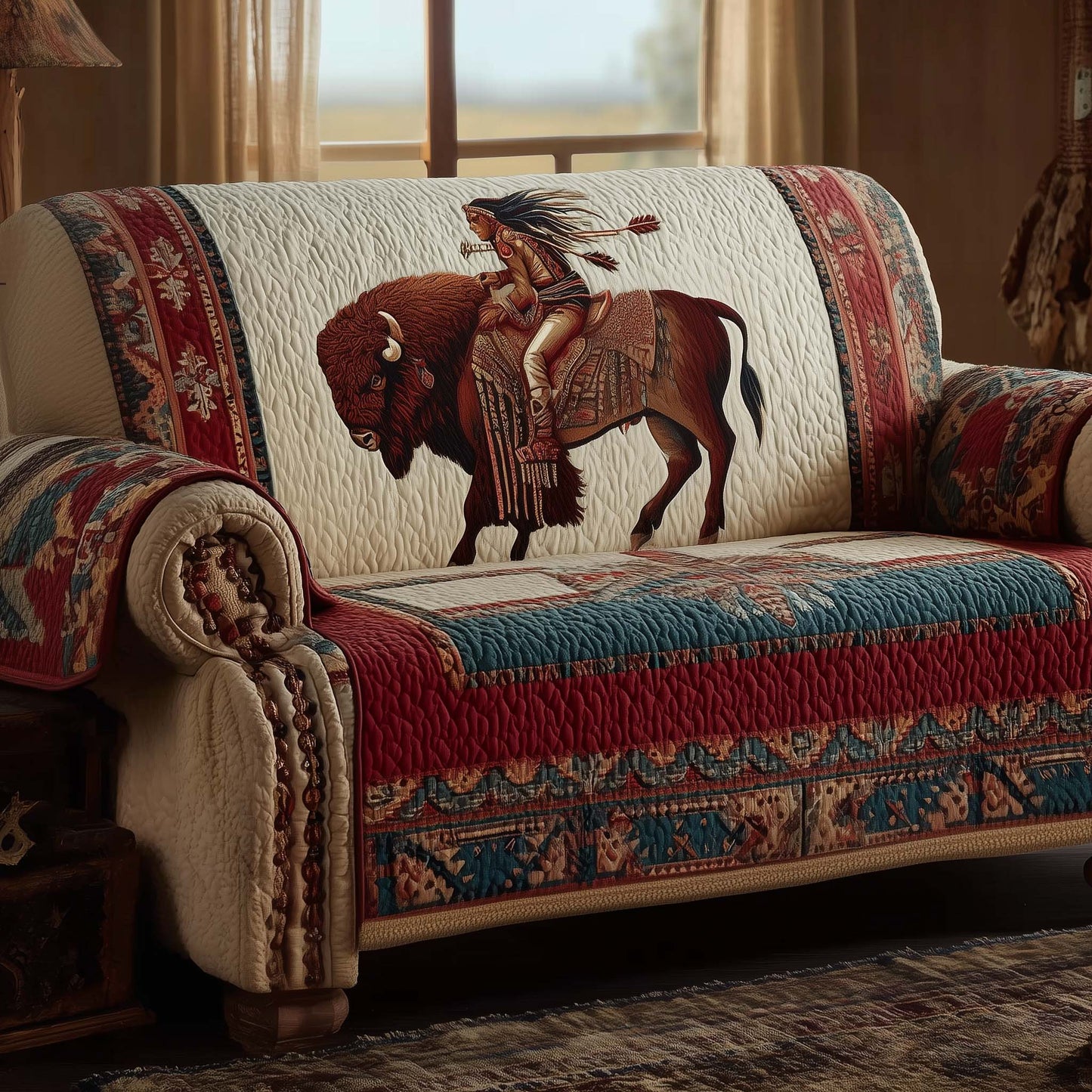 Majestic Bison Quilted Sofa Cover GFTOTG1956