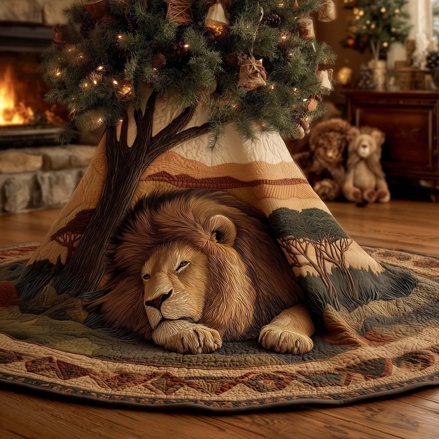 Sleeping Majesty Quilted Tree Skirt GFTOTG1957