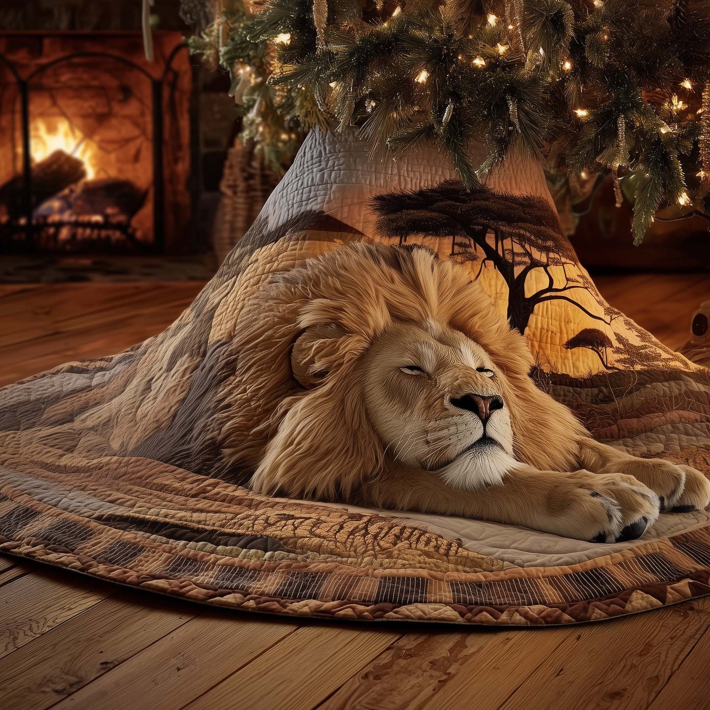 Sleeping Majesty Quilted Tree Skirt GFTOTG1958