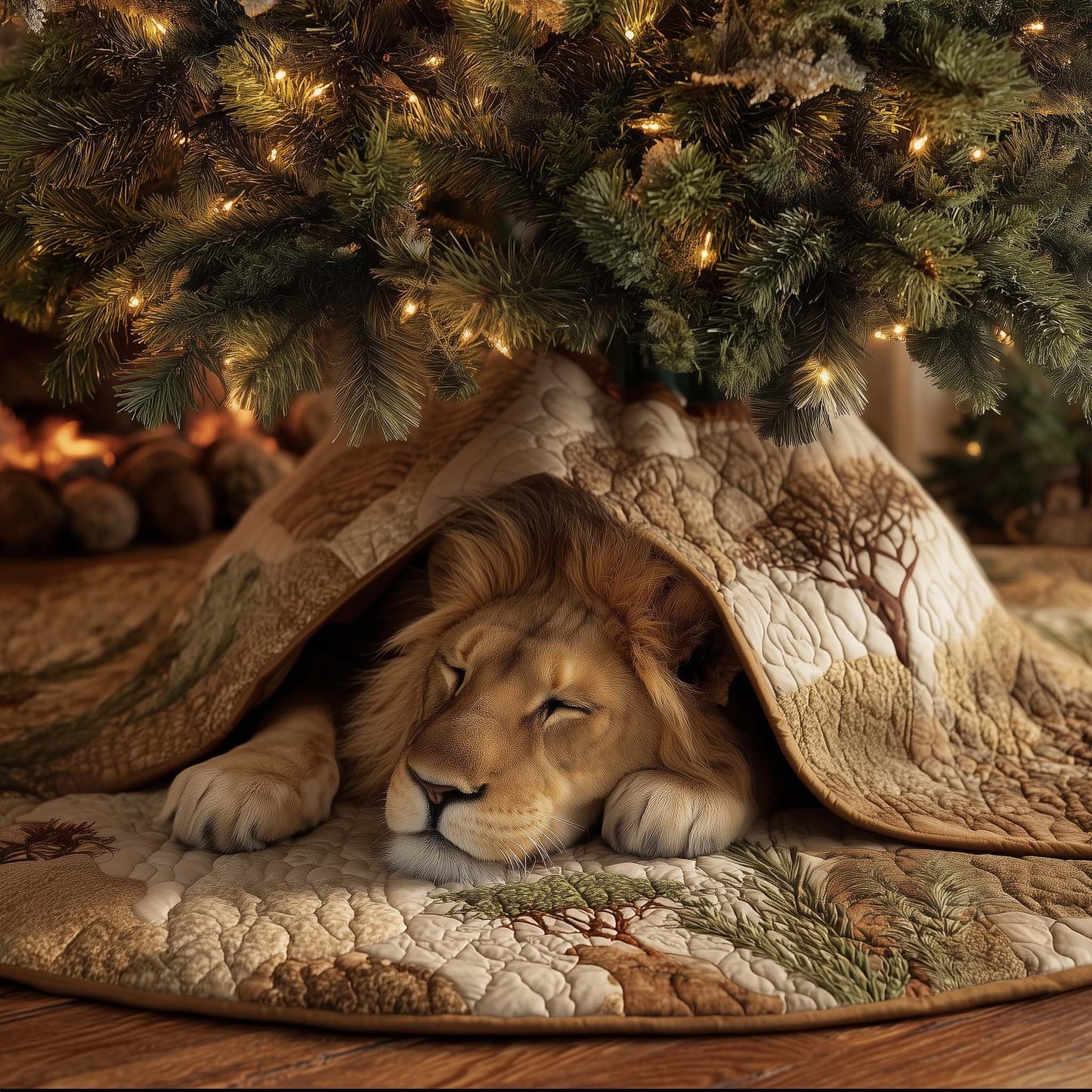 Sleeping Majesty Quilted Tree Skirt GFTOTG1960