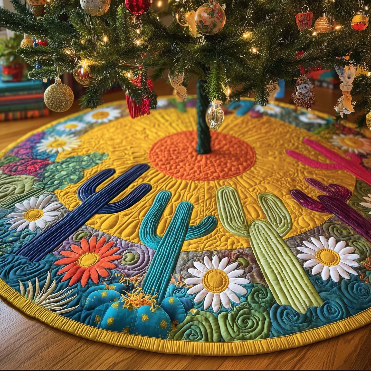 Holiday Desert Bloom Quilted Tree Skirt GFTOTG1992