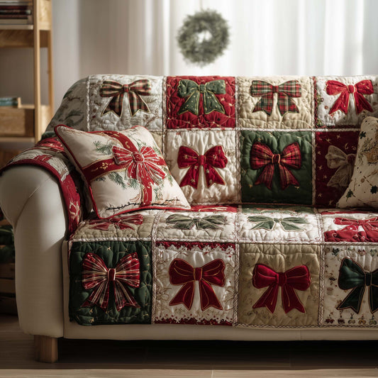 Merry Bow Quilted Sofa Cover GFTOTG1997
