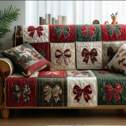 Merry Bow Quilted Sofa Cover GFTOTG1998