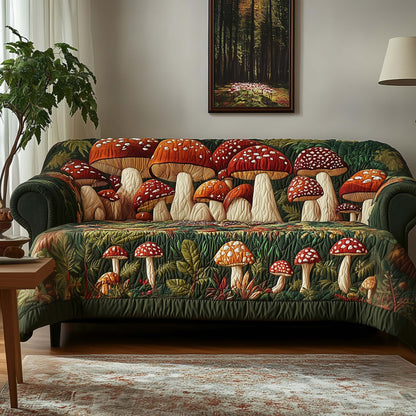 Mushroom Meadow Quilted Sofa Cover GFTOTG2009