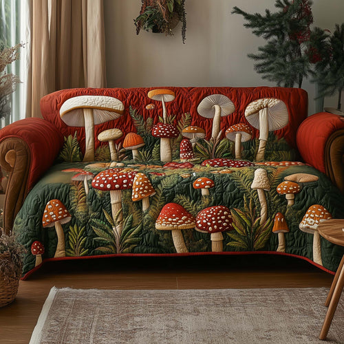 Mushroom Meadow Quilted Sofa Cover GFTOTG2010