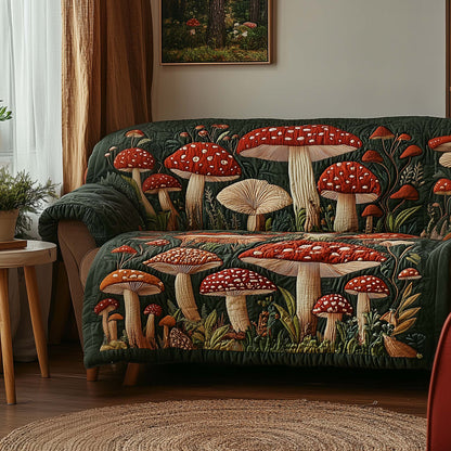 Mushroom Meadow Quilted Sofa Cover GFTOTG2011
