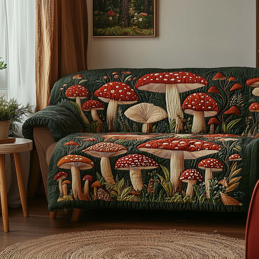 Mushroom Meadow Quilted Sofa Cover GFTOTG2011