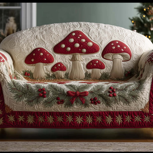 Mushroom Meadow Quilted Sofa Cover GFTOTG2012