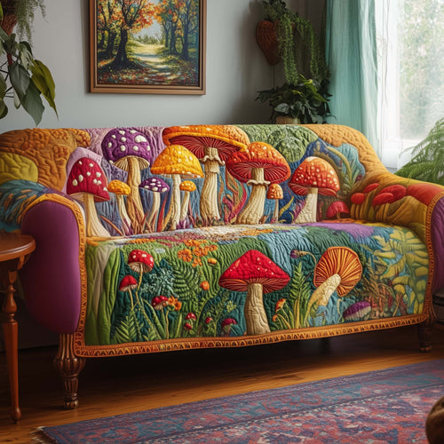 Mushroom Meadow Quilted Sofa Cover GFTOTG2013