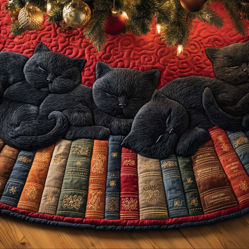 Black Cat Quilted Tree Skirt GFTOTG2015