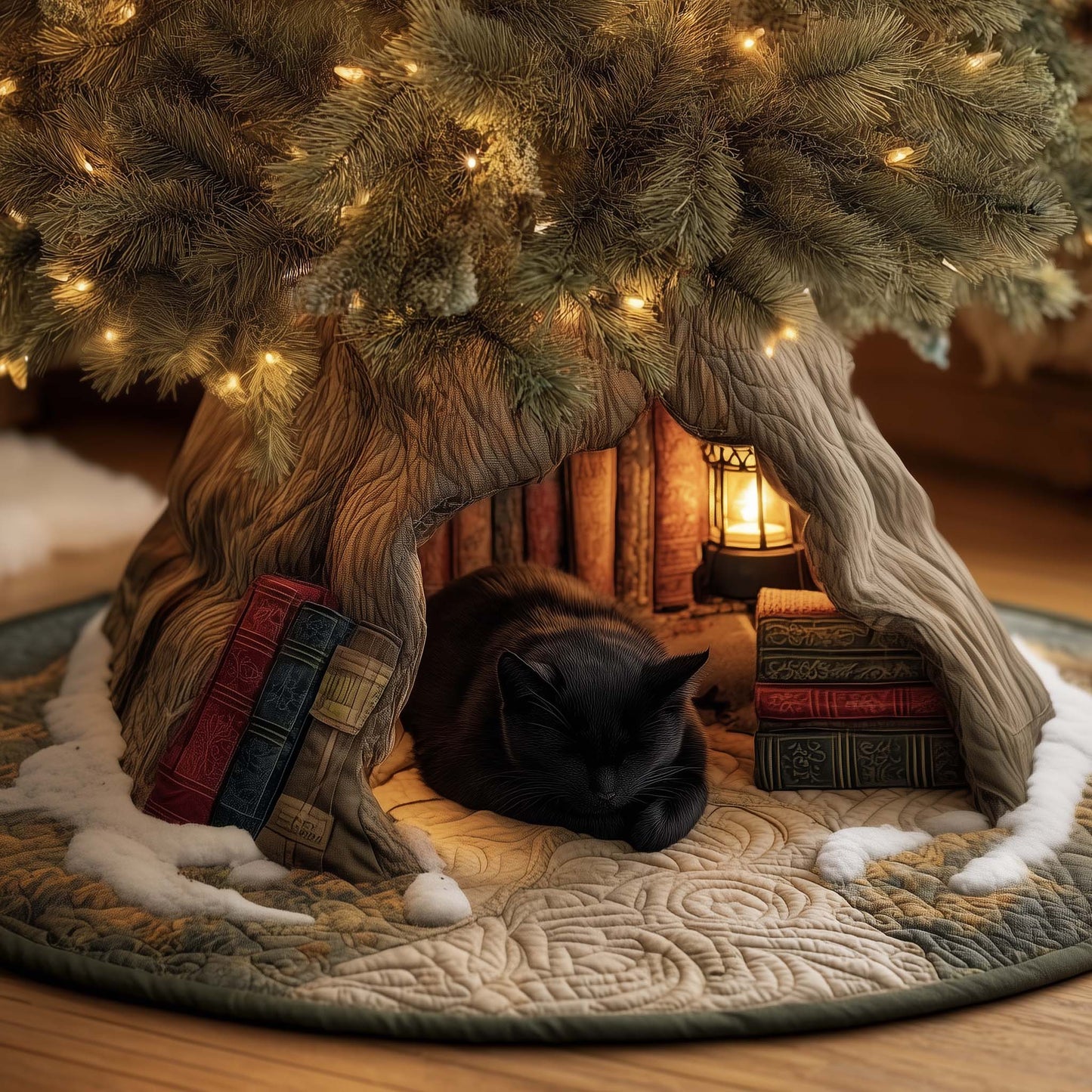 Black Cat Quilted Tree Skirt GFTOTG2016