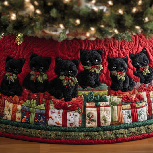 Black Cat Quilted Tree Skirt GFTOTG2017