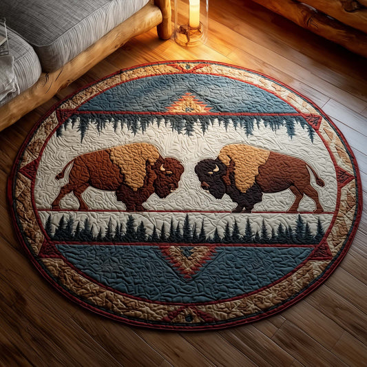 Majestic Bison Quilted Round Mat GFTOTG2044